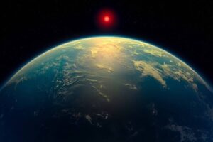 Ilustração do planeta K2-18b