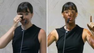 Deputada faz blackface em protesto transfóbico
