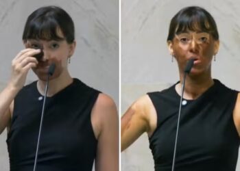 Deputada faz blackface em protesto transfóbico