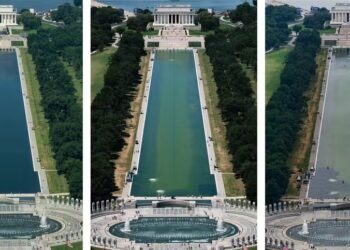 Espelho d’água do Lincoln Memorial apresenta problemas após reforma