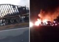 Acidente na BR-040 deixa duas pessoas mortas e 23 feridas após ônibus e caminhão pegarem fogo