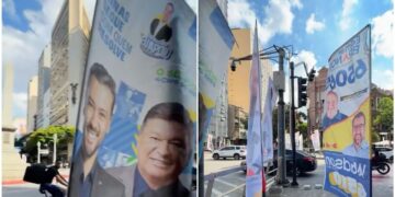 TRE-MG manda campanhas retirarem wind banners das ruas de BH por risco de ventania